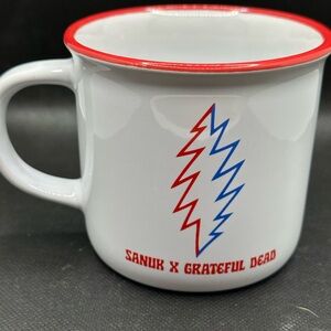 Grateful Dead X Sanuk Collaboration and White Mug with Logo Design